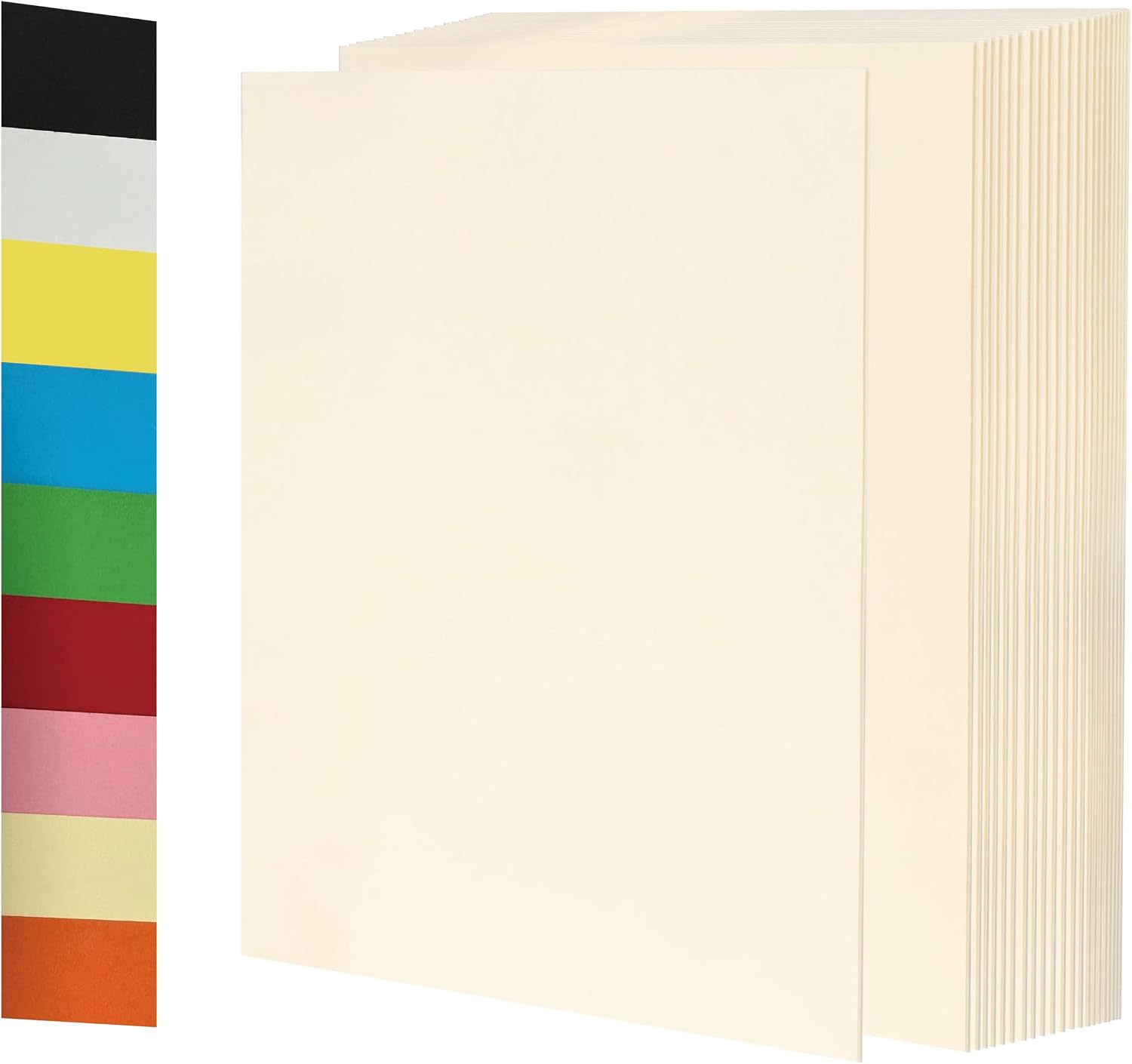 50 Sheets 65 lb / 180 GSM Cream Cardstock Paper – Premium Heavy-Weight Paper for Crafts, DIY Projects, Scrapbooking, Handmade Cards, Printing, and More – Vibrant Colors, Printer-Friendly