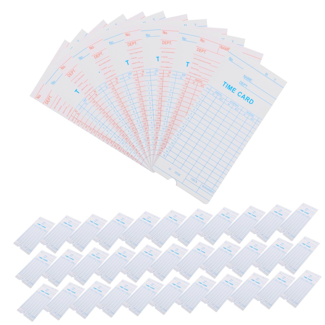 SEWACC Anwesenheitskarten und Feiner Verarbeitung 100 Doppelseitige aus Papier mit Flexiblem Design Stundenzettel und Zeiterfassung für Mitarbeiter im Büro