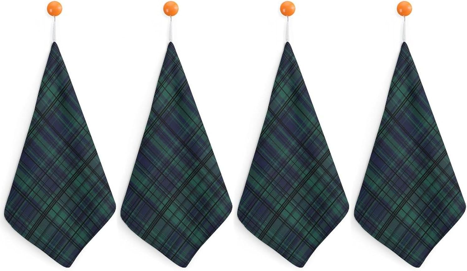 Scottish Tartan Plaid Hand Towels for Bathroom Kitchen Towels Small Towel Handkerchiefs with Hanging Loop 4PCS