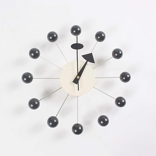 SHISEDECO Mid Century Retro Design Painted Solid Wood Non Ticking Decorative Modern Silent Wall