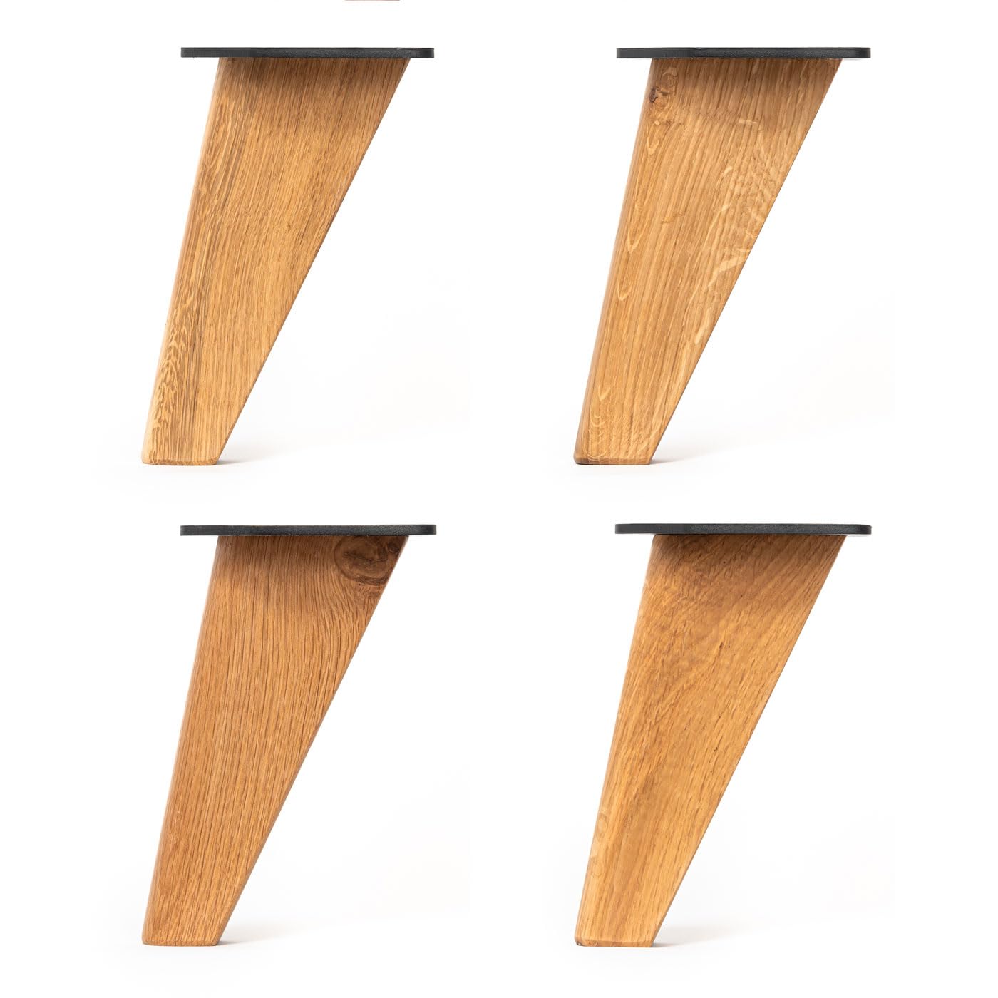 [HLC] 4 x Tapered Oak Furniture Legs – Solid Oak Wood – Precision Crafted for Dining Tables, Desks, and Furniture Projects – Smooth Finish with Free Screws Included 20cm [Furniture Feet, Hard Wax Oil]