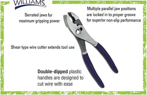 Miniatura 2 de Williams PL-8C - Alicates combinados para juntas deslizantes de 8 pulgadas