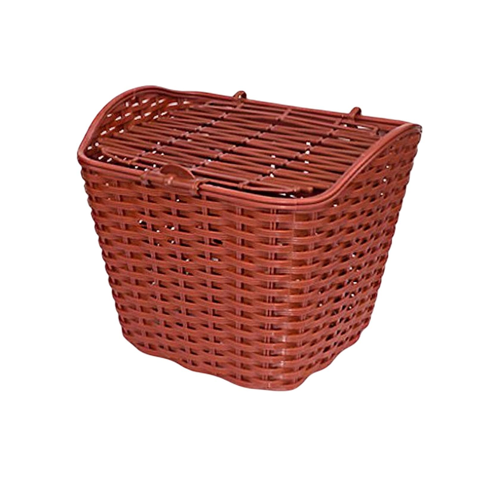 Cestino per Bici in plastica Contenitore per Articoli Vari Staccabile di Grandi Dimensioni con Coperchio Cestino per Manubrio Anteriore per Bicicletta