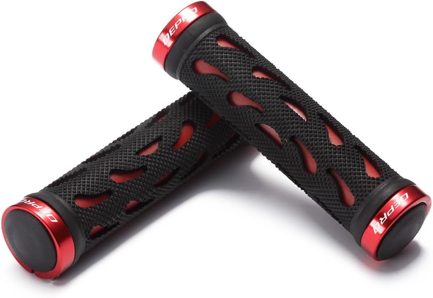 Depro Bike Grips Lock On Handle Cube Cycling Bicycle Handlebar Cover Mountain Bike Both Side Locked Grip Red