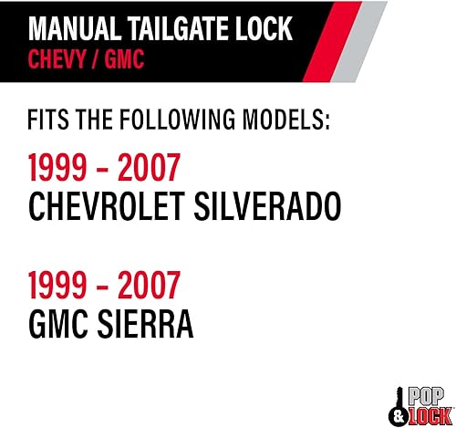 Miniatura 6 de Pop Y Lock PL1100 Candado Negro Manual para Portón Trasero para Chevy/GMC (Classic).