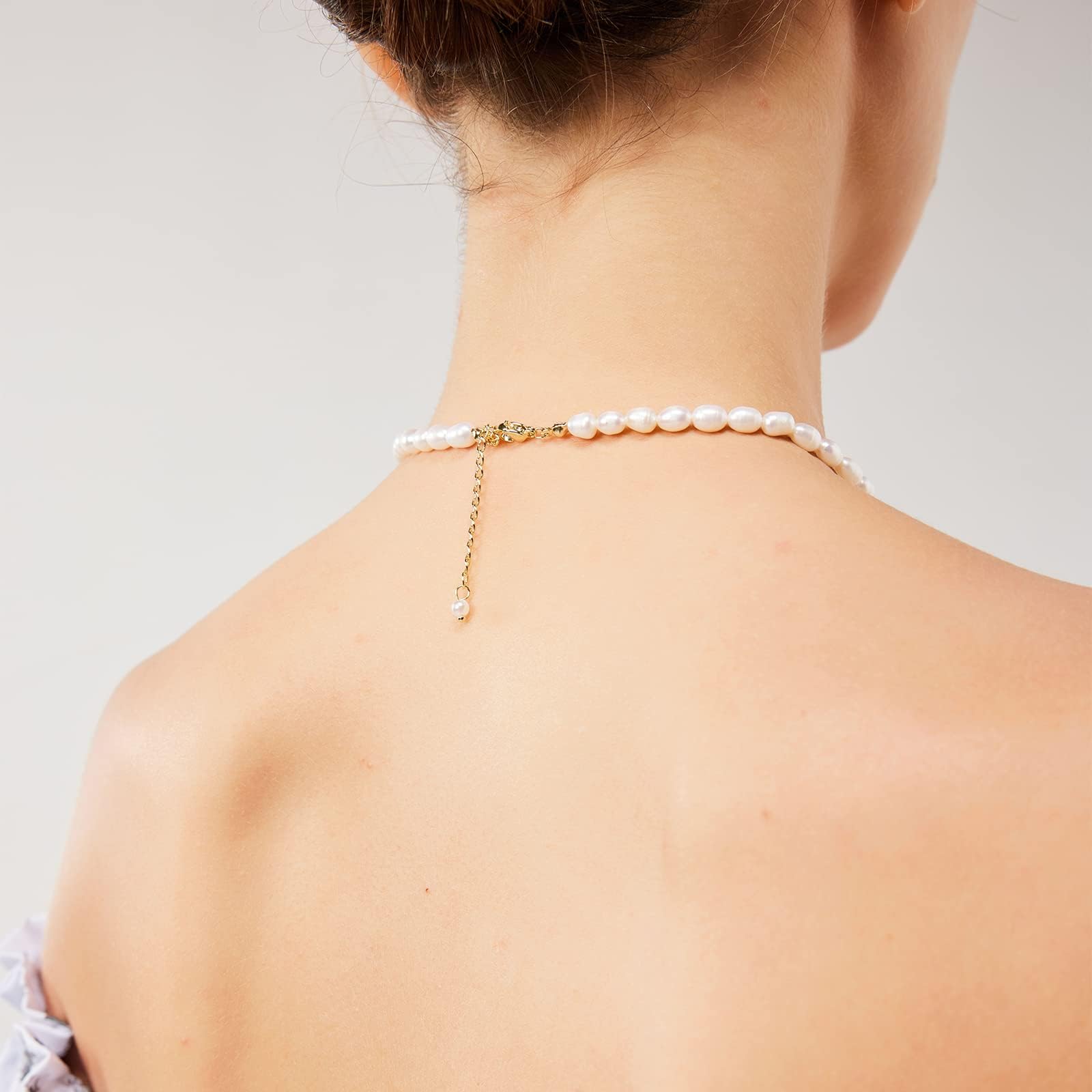 Collier de perles d'eau douce pour femme - Perles véritables - Bijou exquis de style baroque pour mère, fille, petite amie pour anniversaire, fête des mères, Saint-Valentin