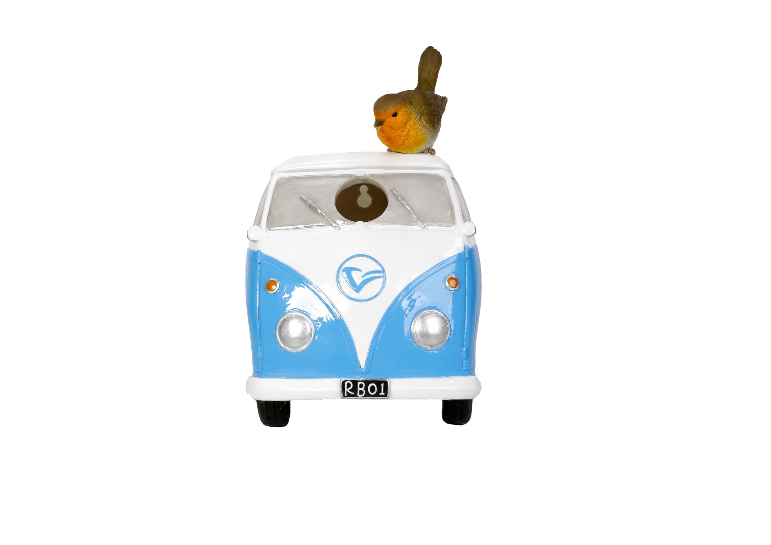 Vivid Arts - Blue Camper Van/Robin Birdhouse - XBC-BH88-D