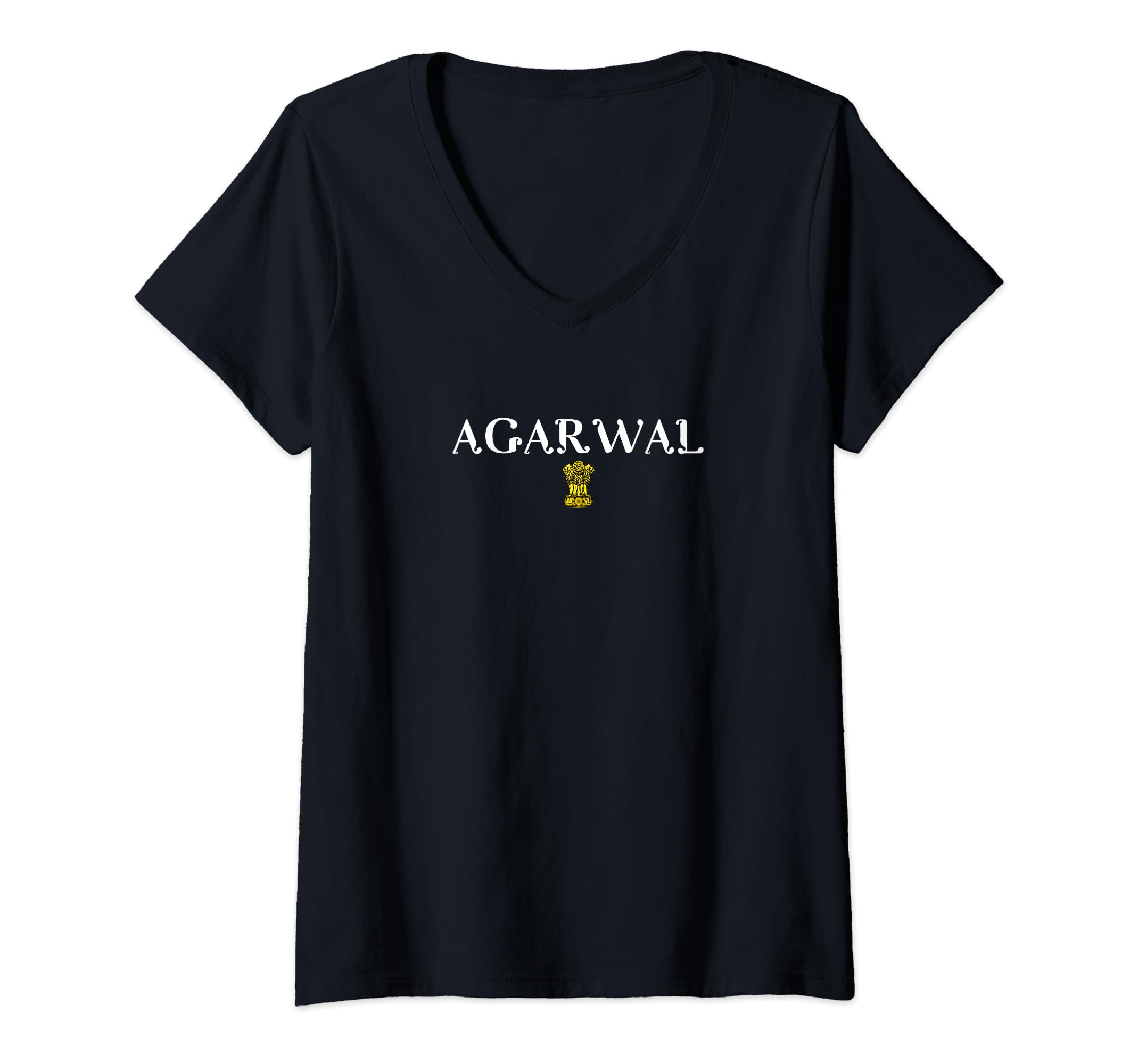 Indian Heritage national Apparel Co.AGARWAL Indian Surname Text Name Birthday Sports V-Neck T-Shirt
