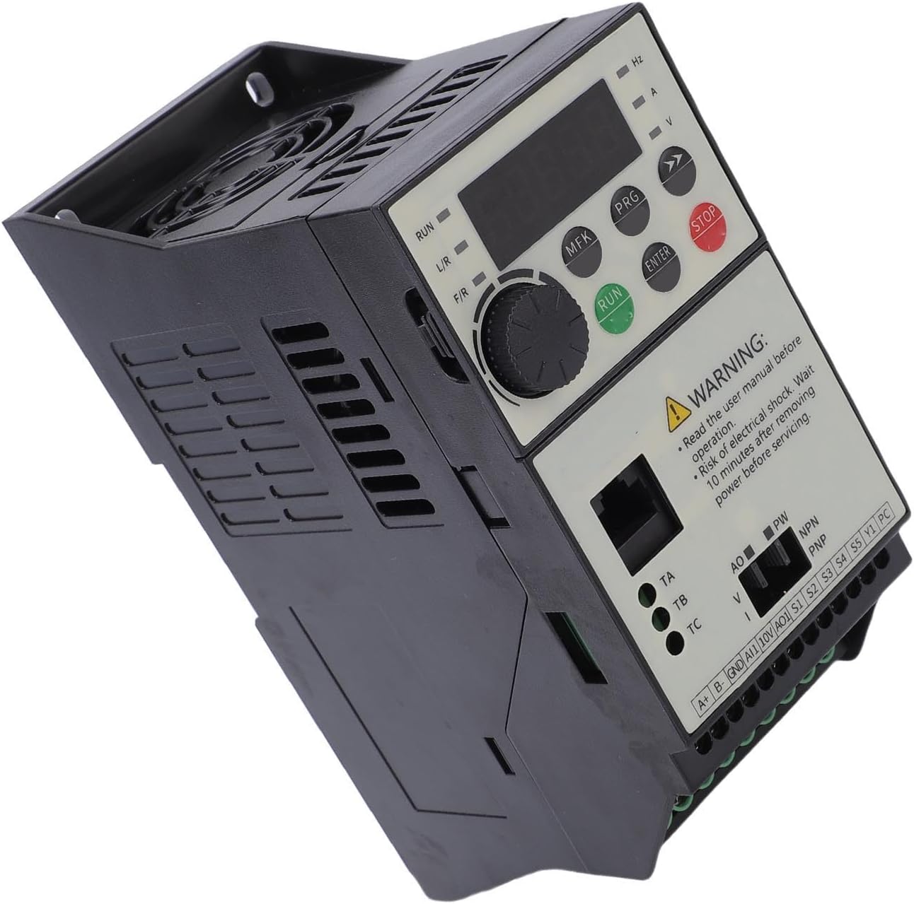 LiebeWH Frequency Converter, 3PH 3.4A 50-60Hz Input 3PH 2.1A 0-500Hz Output 0.75KW Variable Frequency Drive with Multifunctional Terminal Interface, for Fan Motor