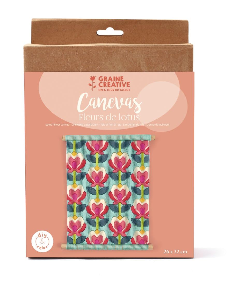 Kit canevas fleurs de lotus pour s'accorder une pause créative