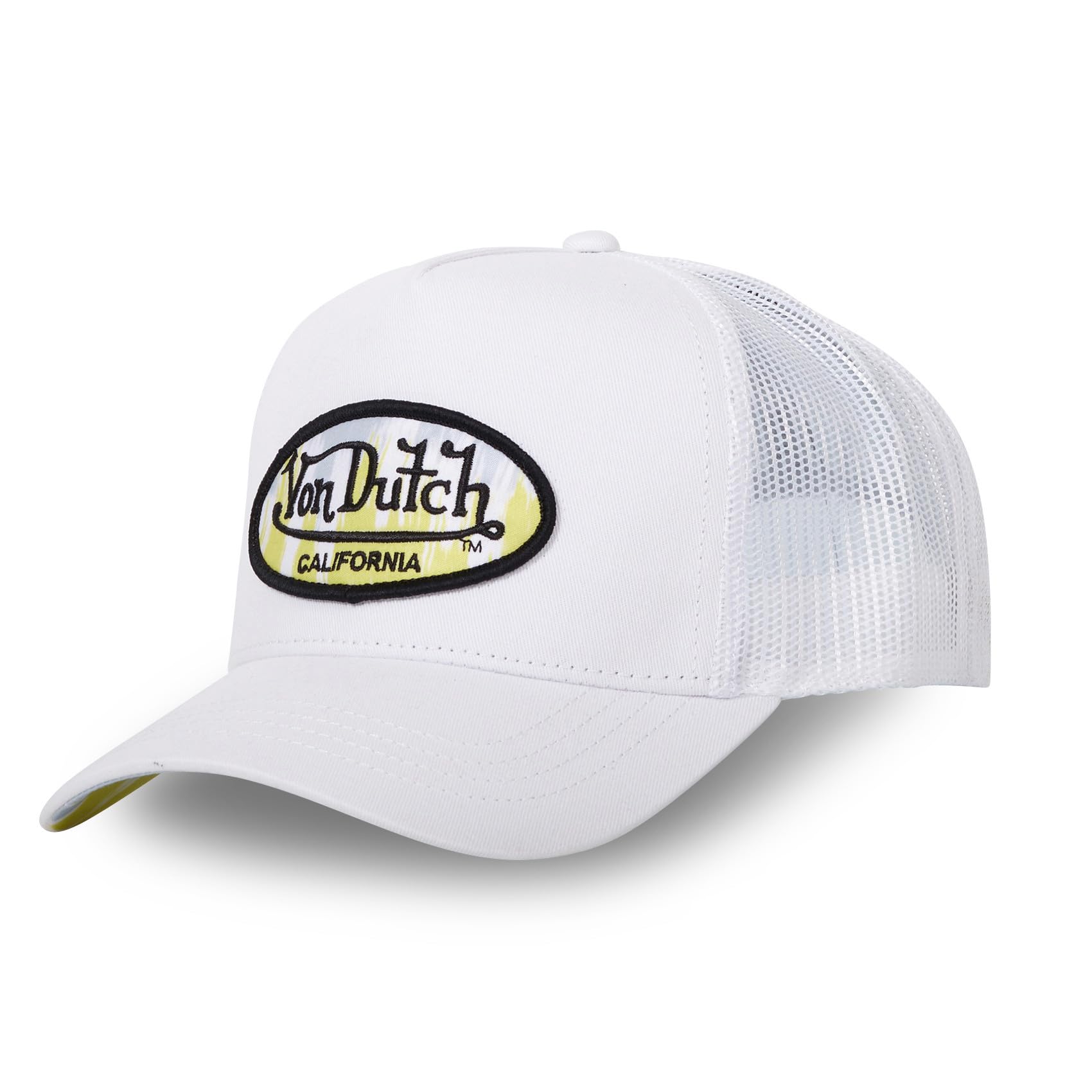 Von Dutch Men's White Vibes & Wo's Cap, Trucker Cap, Adjustable And Authentic, One Size