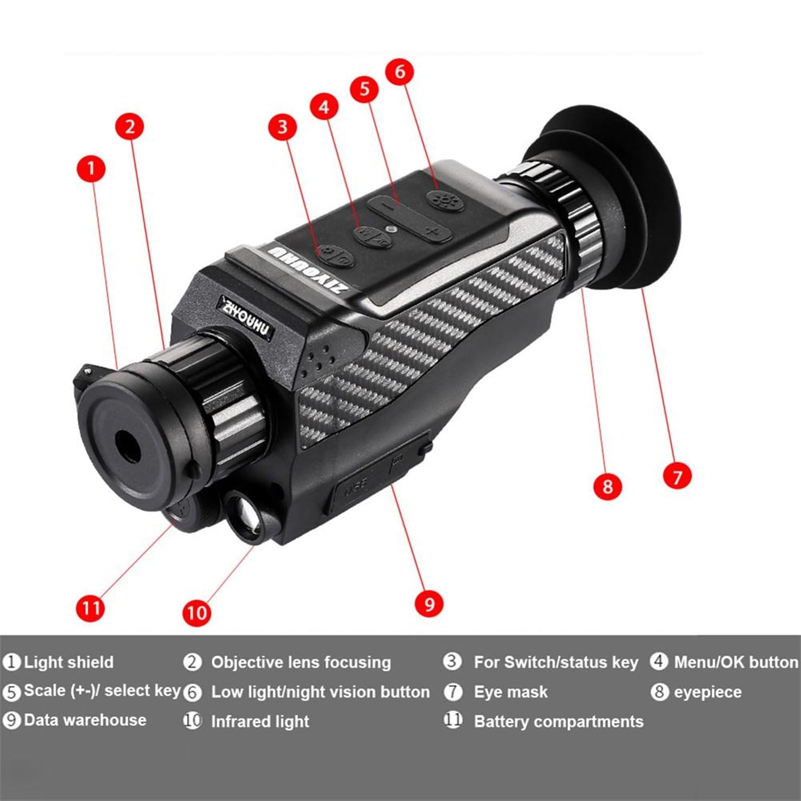 Night Vision Goggles, Cyfrowy monokularowy noktowizor Nv4-32x Teleskop fotograficzny na podczerwień o wysokiej rozdzielczości,for Camping and Surveillance