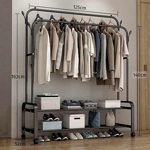 Miniatura 6 de NEPHEW Perchero independiente con estante de almacenamiento de zapatos y ganchos, organizador de armario independiente, estante de ropa para armario