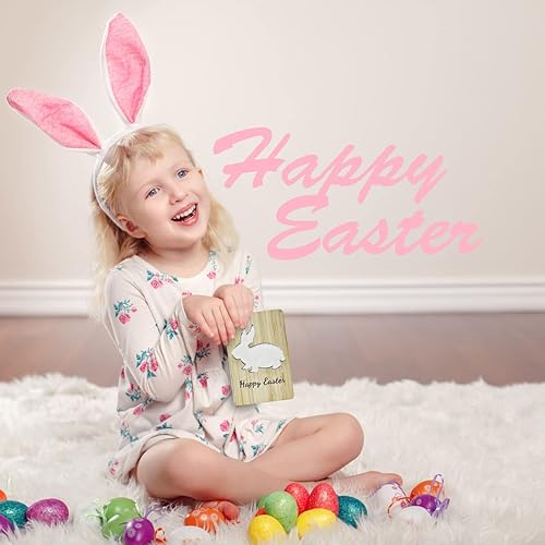 Miniatura 6 de Tarjeta de Pascua de madera,Tarjetas de Pascua de conejo peludo,Tarjeta de felicitación de Pascua,Tarjeta de conejo de Pascua