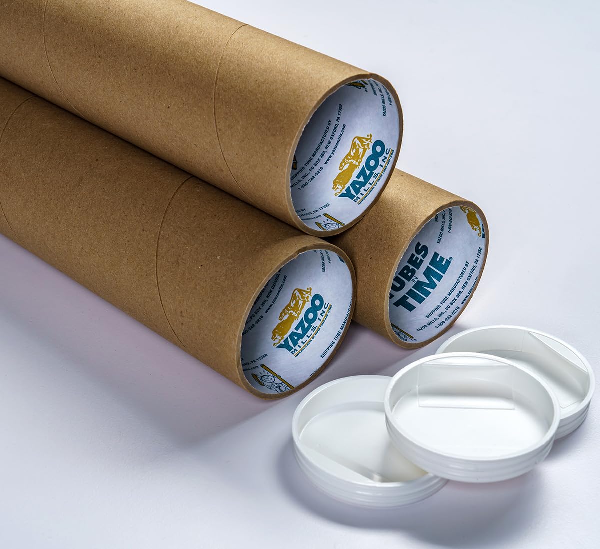 Yazoo Mills 2-1/2" x .080 x 12 Kraft Mailing Tubes with Plugs (Pack of 30)