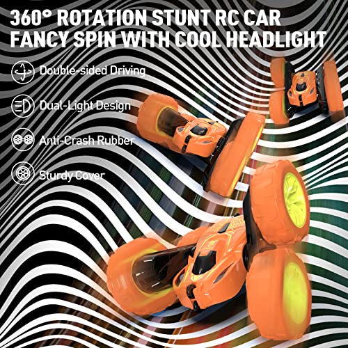 Image of Remote Control Car, Lotmey RC Cars with Double Sided 360 Flips, RC Stunt Car with USB Charging Without Removing The Battery, 4WD Off Road Remote Control Car for Boys 4-7,8-12
