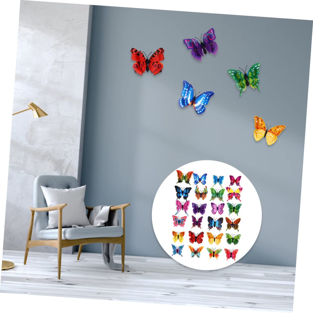 SHINEOFI 6 Set Adesivi Murali Farfalle Colorate Decorazioni Creative e Ufficio Facili da Applicare e Rimovibili per Superfici Lisce