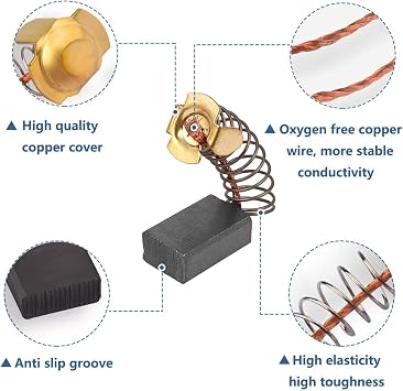 40pcs 10 Sizes Electric Motor Carbon Brushes Power Tool Replacement Part | For Replacement Repair Power Tools and Motors Part Such as Electric Hammer Drills, Circular Saws, Angle Grinders