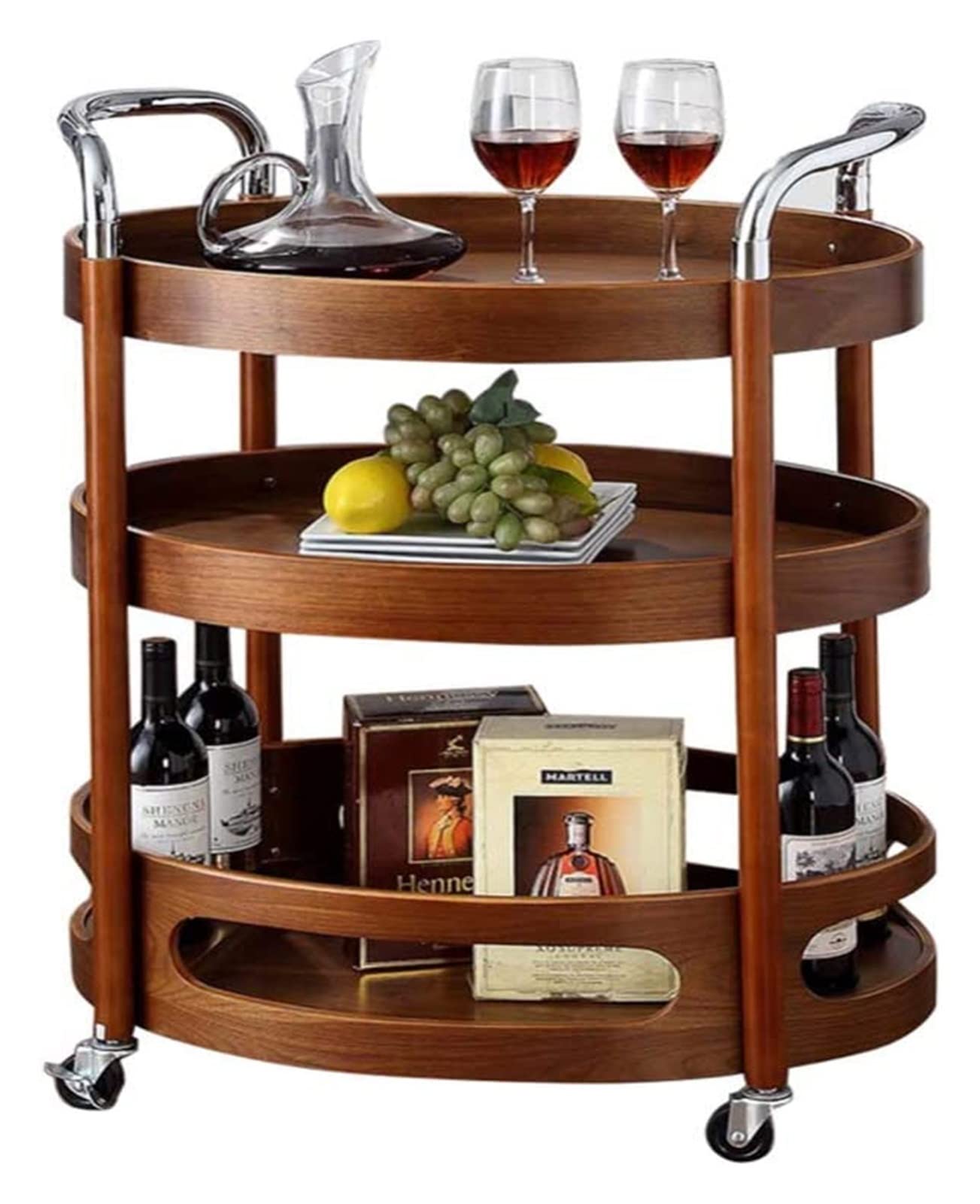 Carritos de bar de madera para almacenamiento de vino y bebidas, elegantes carritos de servicio de cocina y restaurante en casa, elegantes estantes de vino y bebidas para entretenimiento