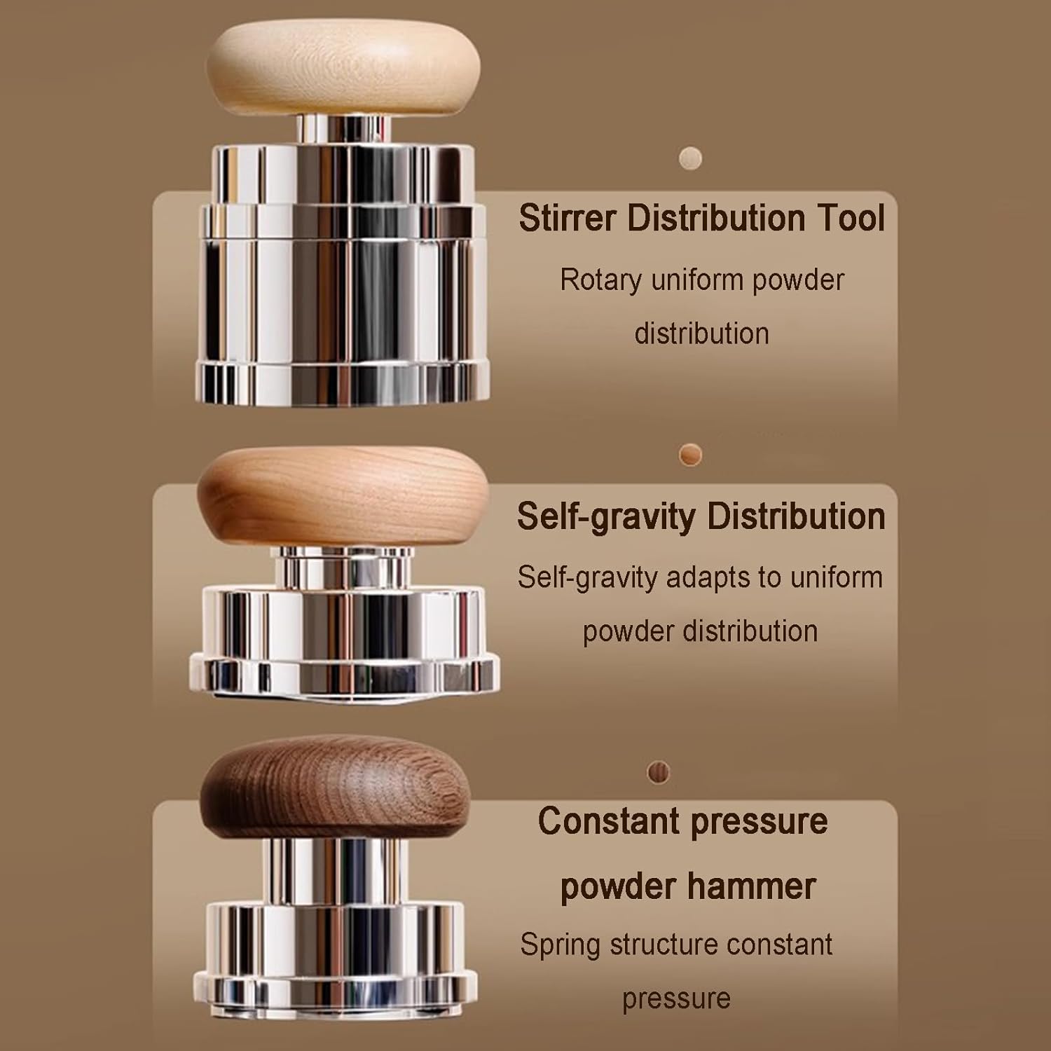Juego de prensador espresso con nivelador distribuidor con resorte, accesorios baristas para cafetera