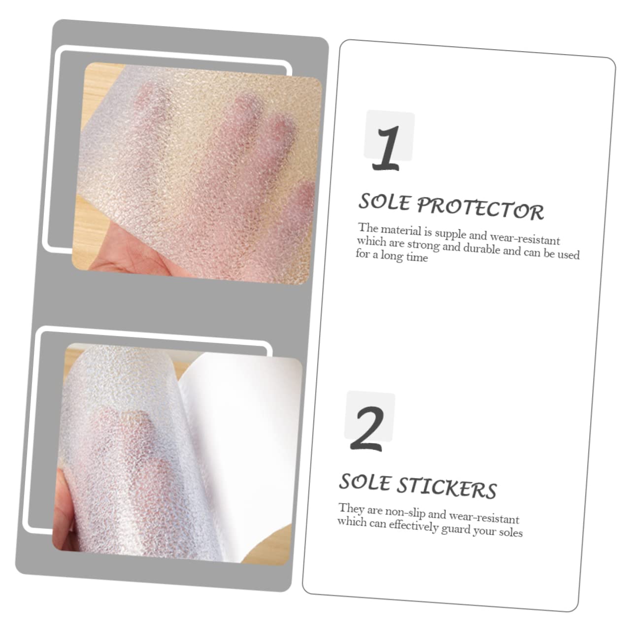 Healeved 4 Set Di Adesivi Per Scarpe Per Suole Pellicola Autoadesiva Per Suole - Adesivi Per Suole Cuscinetti Per Scarpe Resistenti All'usura in Pvc 2 * 4
