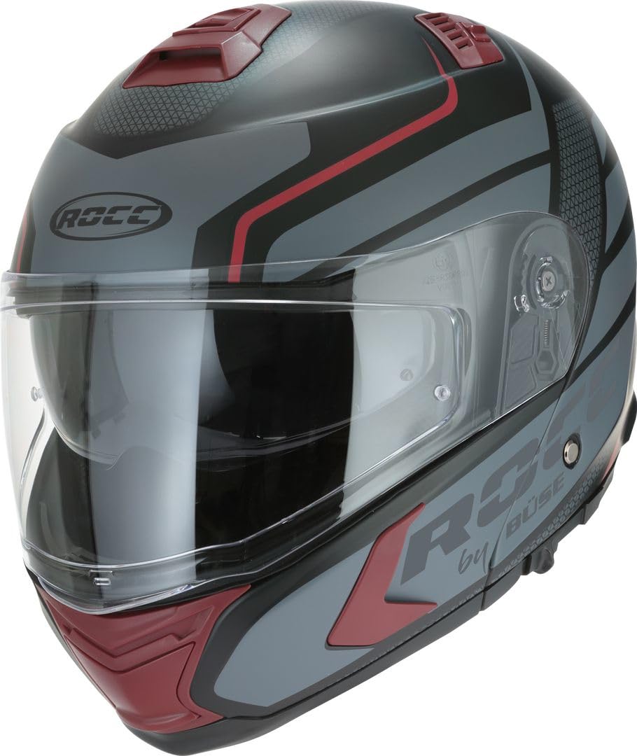 ROCC 981 Kask szcz?kowy (czarny matowy/czerwony, M (57/58))