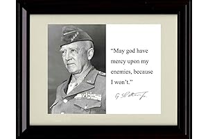 George Patton Quote - May God Have Mercy on My Enemies - Framed Print