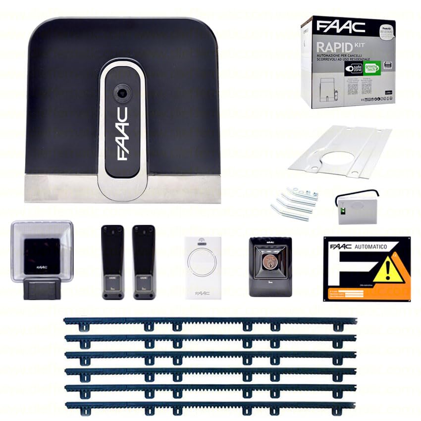 FAAC Cyclo C720 Kit 6 mètres, crémaillère en nylon, automatisme pour portail coulissant dfm
