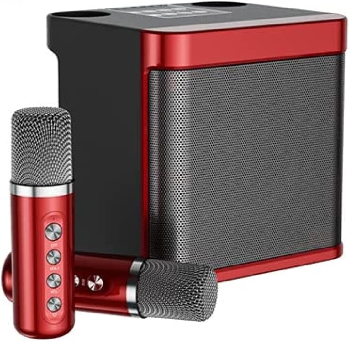 Karaoke Machine with 2 Wireless Microphone,Portable Bluetooth Speaker with HD Sound PA System Support Echo and Vocal Cut,USB,SD, AUX Input for Party, Meeting, Wedding, Home and Outdoor (Black).