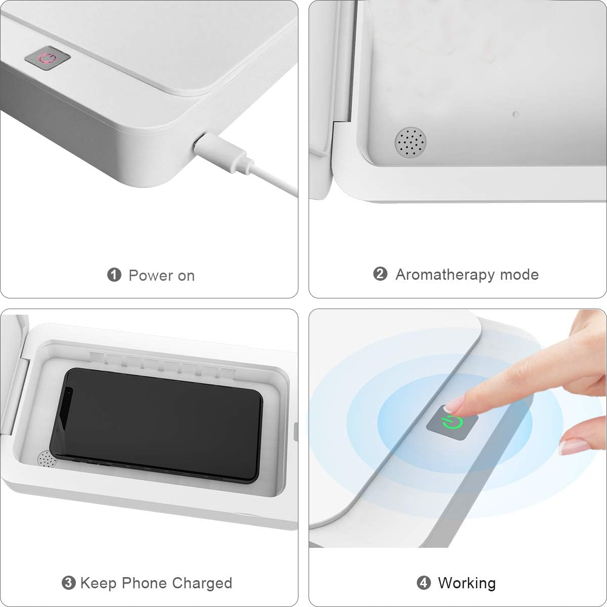 Best Deal Cheap 🛒 Portable UV Cell Phone Sanitizer with USB Charger – Multi-Use UV Light Disinfection for Smartphone iPhone 6 6s 7s Plus Toothbrush Watches Jewelry – Aromatherapy Hub UV Sterilizer Cleaner Case (White) Get Special Price Portable UV Cell Phone Sanitizer with USB Charger – Multi-Use UV Light Disinfection for Smartphone iPhone 6 6s 7s Plus Toothbrush Watches Jewelry – Aromatherapy Hub UV Sterilizer Cleaner Case (White)
