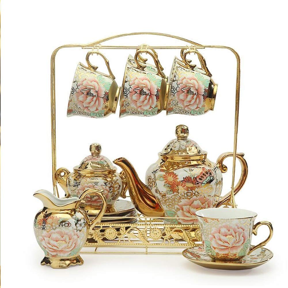 Amazon.com: CUTPOIY Tea Sets Gifts,Ceramic Porcelain Tea Cups Set
