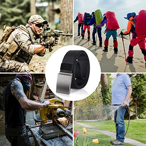 Web Belt for Men, BESTKEE Nylon Military Tactical Duty Belt Fully Adjustable Casual EDC Belt with Automatic Metal Buckle - Thumbnail 3