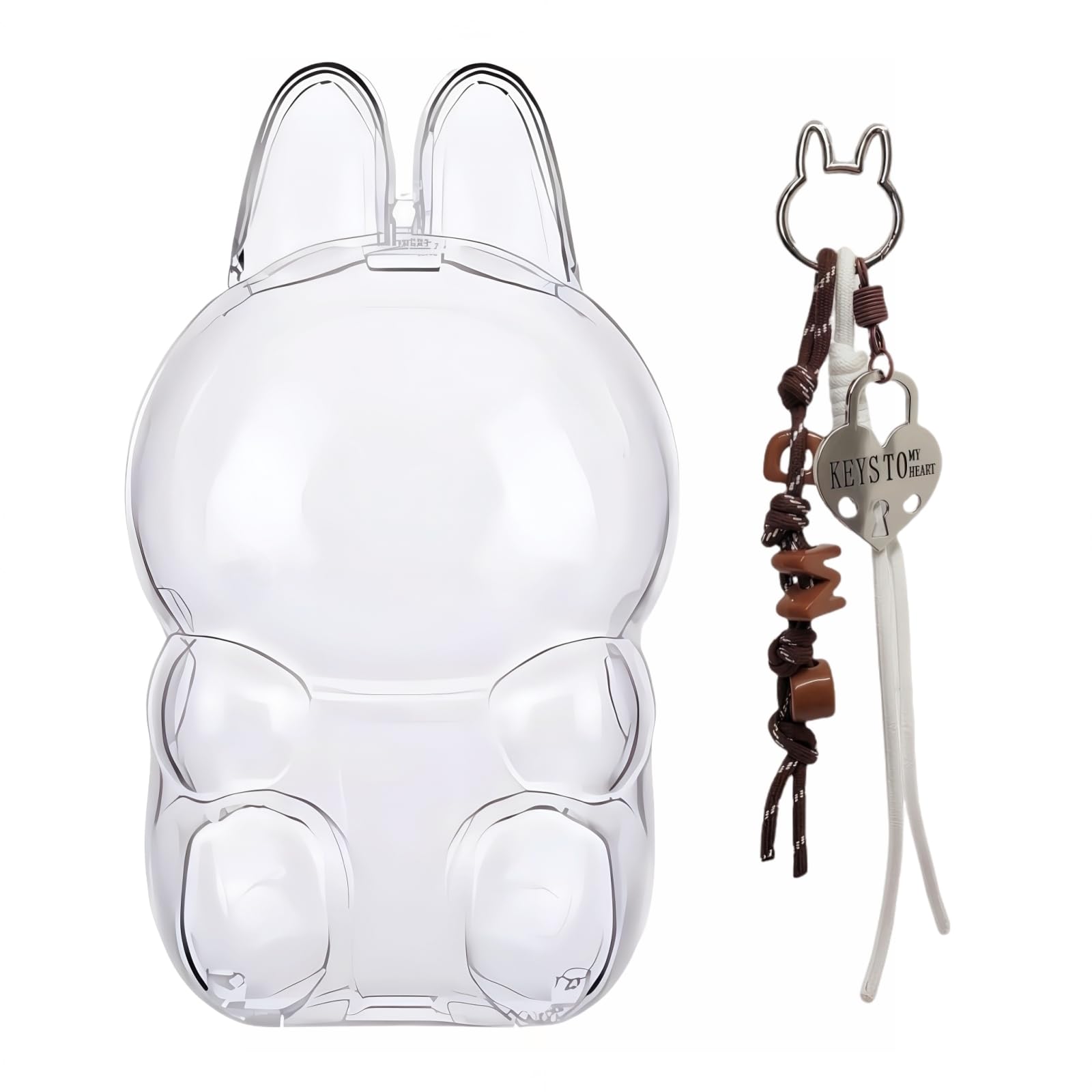 Multicolored HD Clear Figure Display Protective Case Compatible with LABUB The Monsters Have a Seat, Display Stand Acrylic Case Cover Accessories (Sitting Case) (Brown)