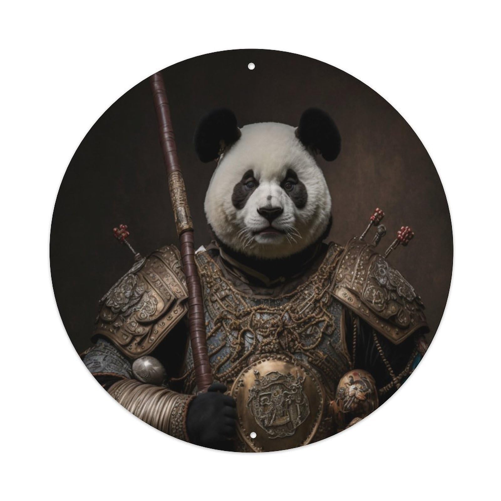 Medieval Samurai Panda Warrior Armour Poster Metal Tin Sign