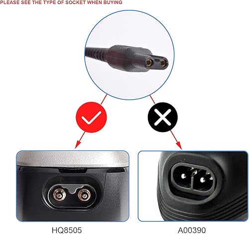 Miniatura 2 de MG7750 Norelco - Cargador de afeitadora de 15 V, adaptador de corriente alterna, cable de alimentación compatible con Philips Norelco Shaver HQ8505