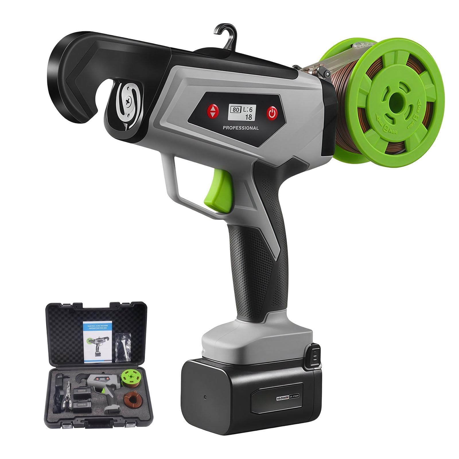 Máquina de atar plantas semiautomática, herramienta eléctrica de atado de ramas para uva, tomate, soporte de verduras, 3-8 engranajes ajustables, diámetro de encuadernación de 25 mm
