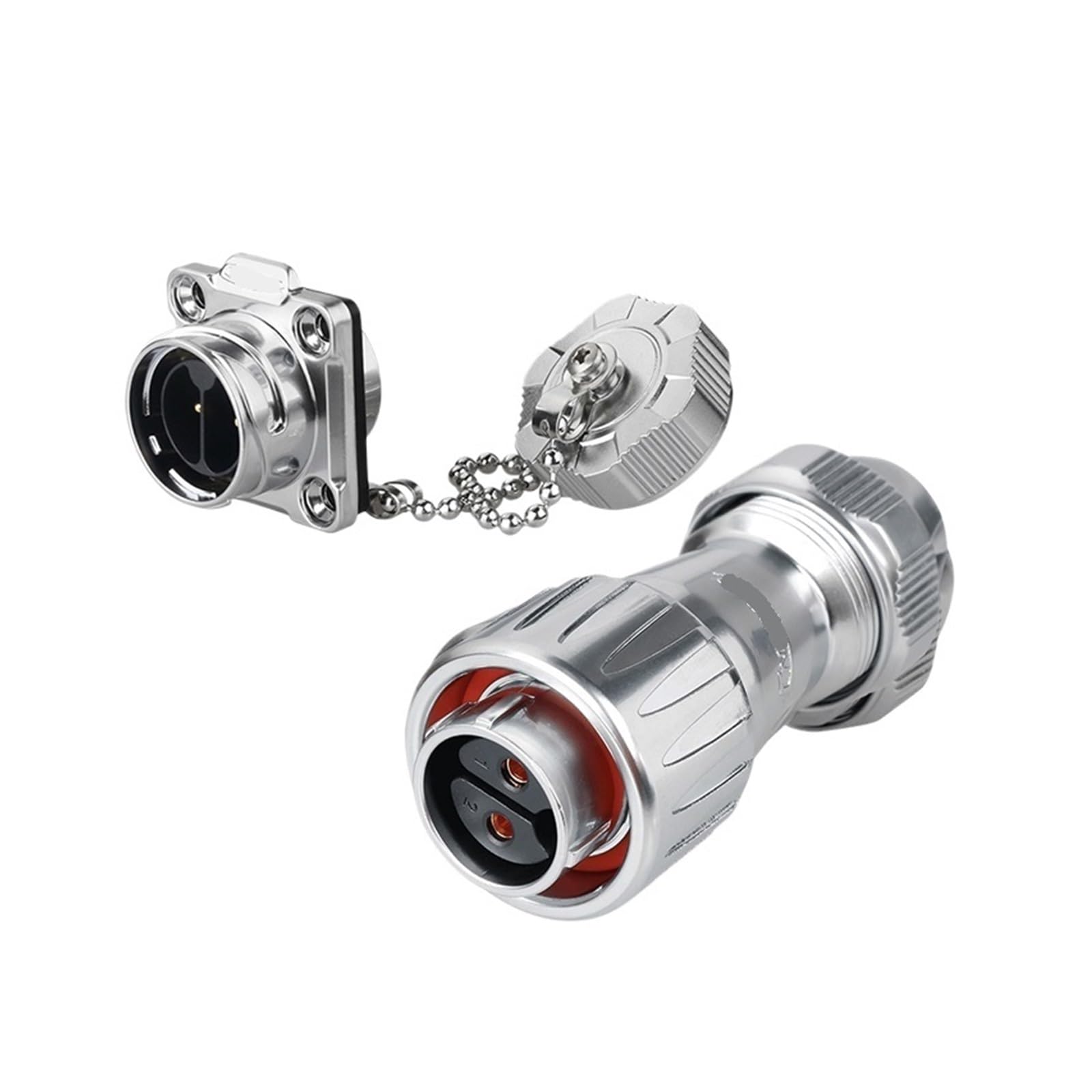 Connecteur mâle femelle aviation DZ-20 2 broches à couvercle métallique