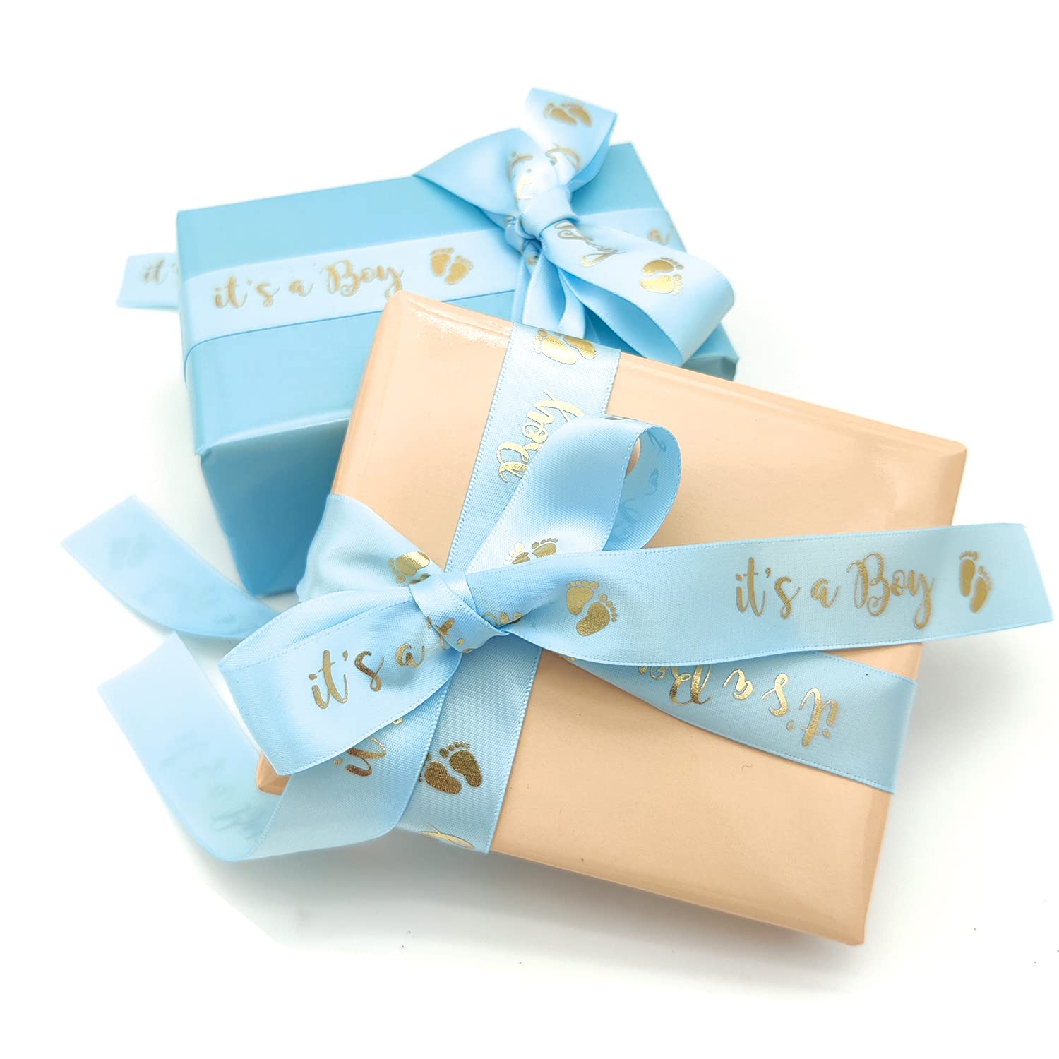 Satin Band „Baby Boy“ Blau – 19 Mm Breit, Ca. 9 M Lang, Für Deko Bei Baby Shower & Geburt