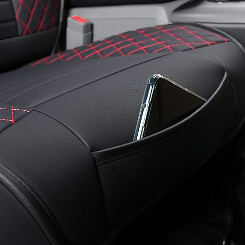 Miniatura 5 de Luckyman Club X01-BHX Juego completo de fundas de asiento de ajuste regular, cabina doble y cuádruple, con piel sintética impermeable, 01, juego