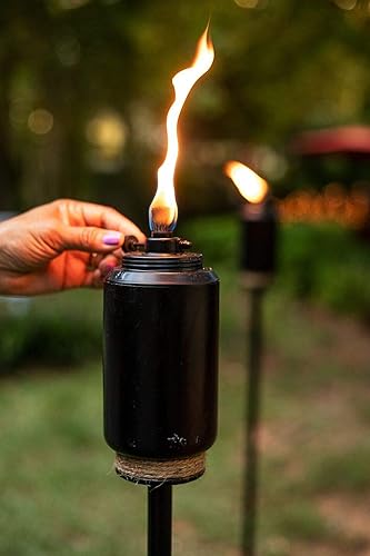 Miniatura 3 de TIKI Brand Adjustable Flame TIKI - Antorcha de resina negra, iluminación decorativa al aire libre para patio trasero, césped, patio y jardín, 65