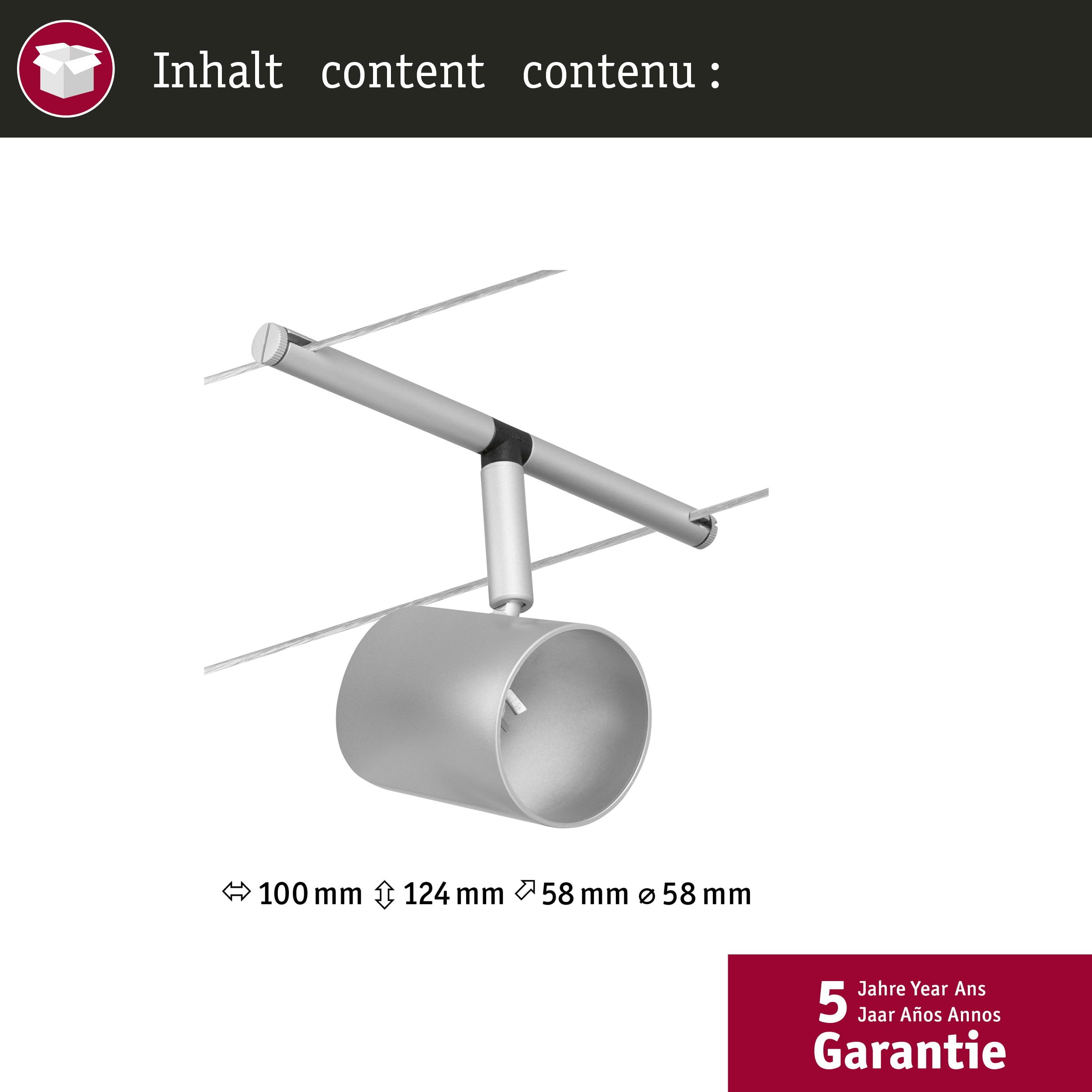 Paulmann 94466 Spot unique max. 10 W Chrome mat, plastique chromé, rail en métal GU5,3