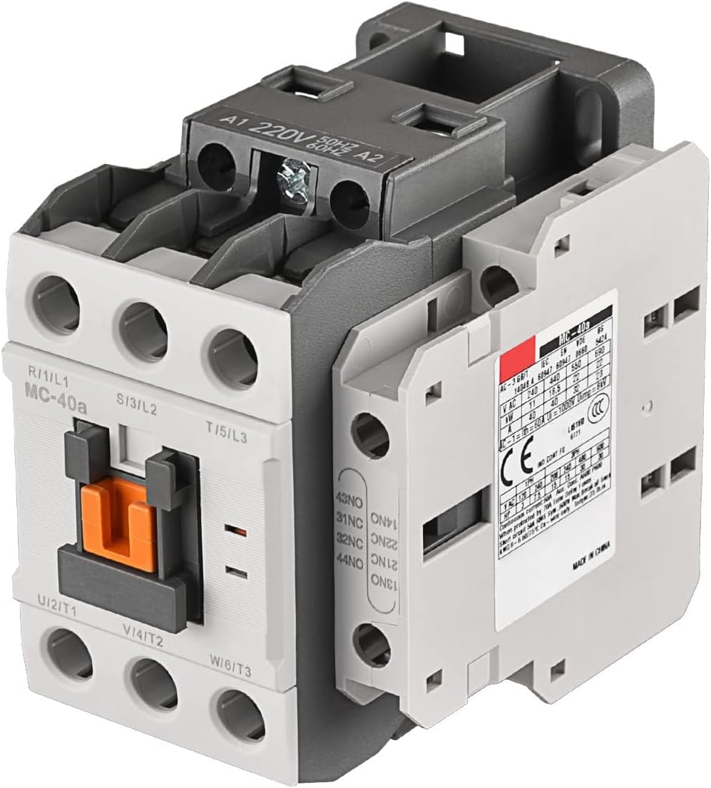 Heschen Magnetic AC Motor Contactors, MC-40a, 220-240VAC 50/60Hz, 1a1b, DIN Rail