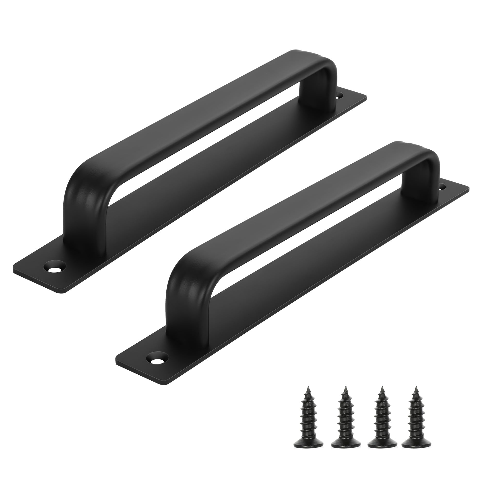 Malimali 4 Pack Sliding Door Handles, 192mm Hole Center Flat Door Pull Handle Aluminum Alloy Black Handles for Internal Exterior Doors Cupboard Handles Hardware Replacement โ image 1