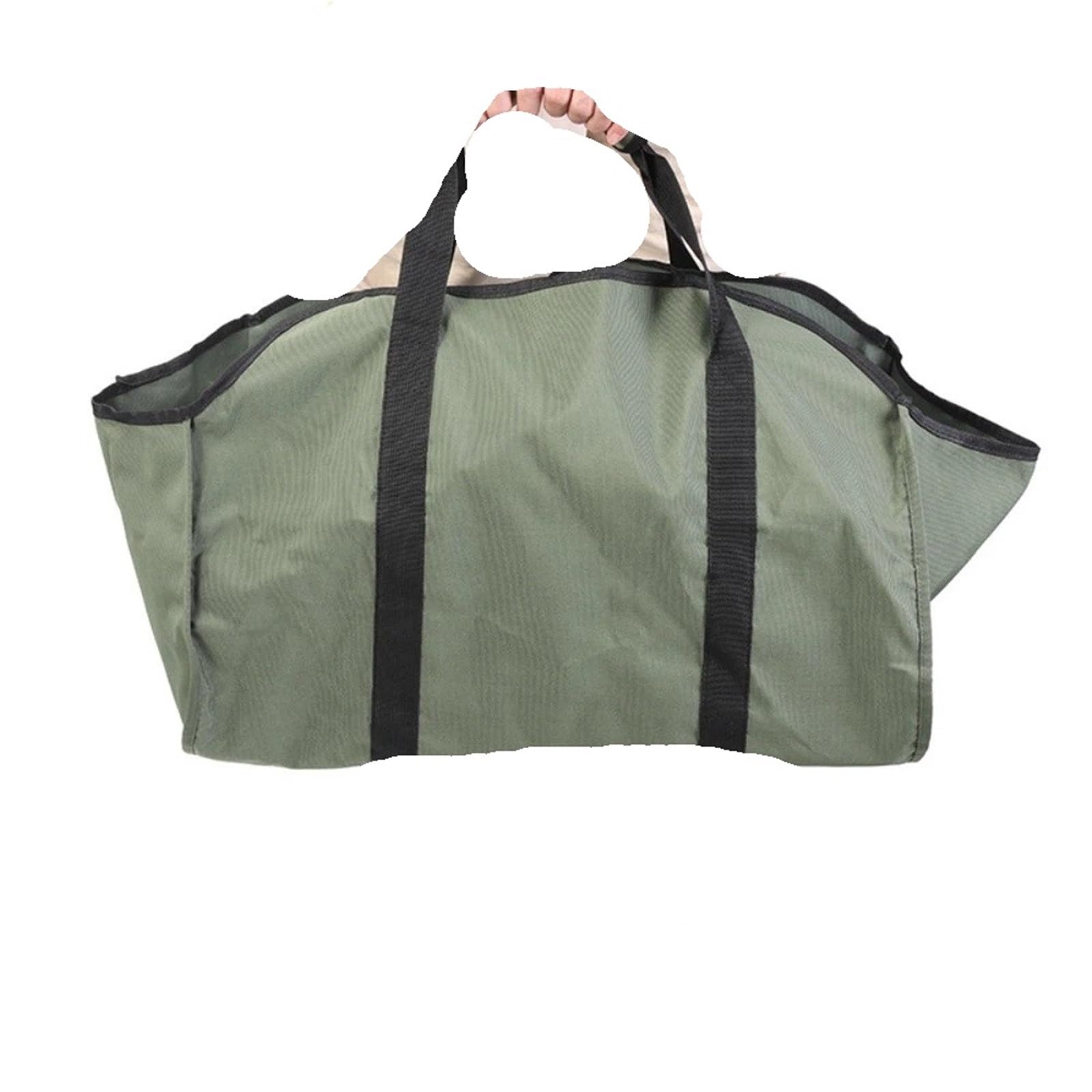 Heavy-Duty Firewood Carrier Bag With Sturdy Handles Oxford Cloth Log Tote Large Capacity Scratch For Wood(Green)