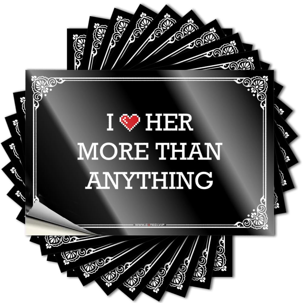 Decals - Square Door I Love Her More Than Anything for Dry Home Gym Decor(12X18CM)
