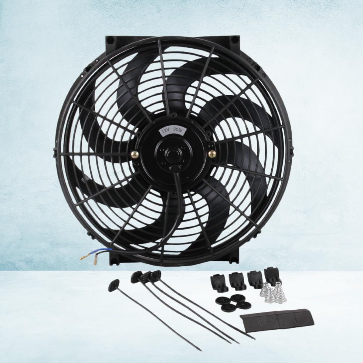 Outanaya Ventola di Raffreddamento per Auto da 14 Pollici Ventola Refitted Cooling Fan in Abs Nero, Migliorata per Atmosfera Estiva e Prestazioni Climatizzatore Ottimizzate
