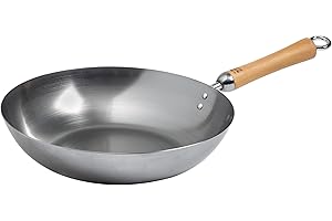 JOYCE CHEN Classic Series 14-Inch Carbon Steel Stir Fry Pan with Birch Handle