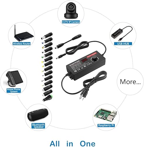 Miniatura 6 de SHNITPWR Fuente de alimentación universal DC 24 V 12 V 5 V 6 V 9 V 14 V 19 V Adaptador de CACC ajustable 100 V  240 V CA a CC Convertidor de