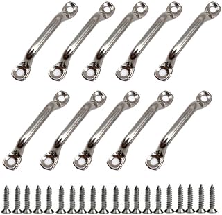 Deck Loop Pad Eye 316 Stainless Steel Bimini Boat Top PAD Eye Eye Straps, Tie Down, Kayak Deck Loops,5mm Pad Eye Bimini 65mm/2.6" Length 10Pcs