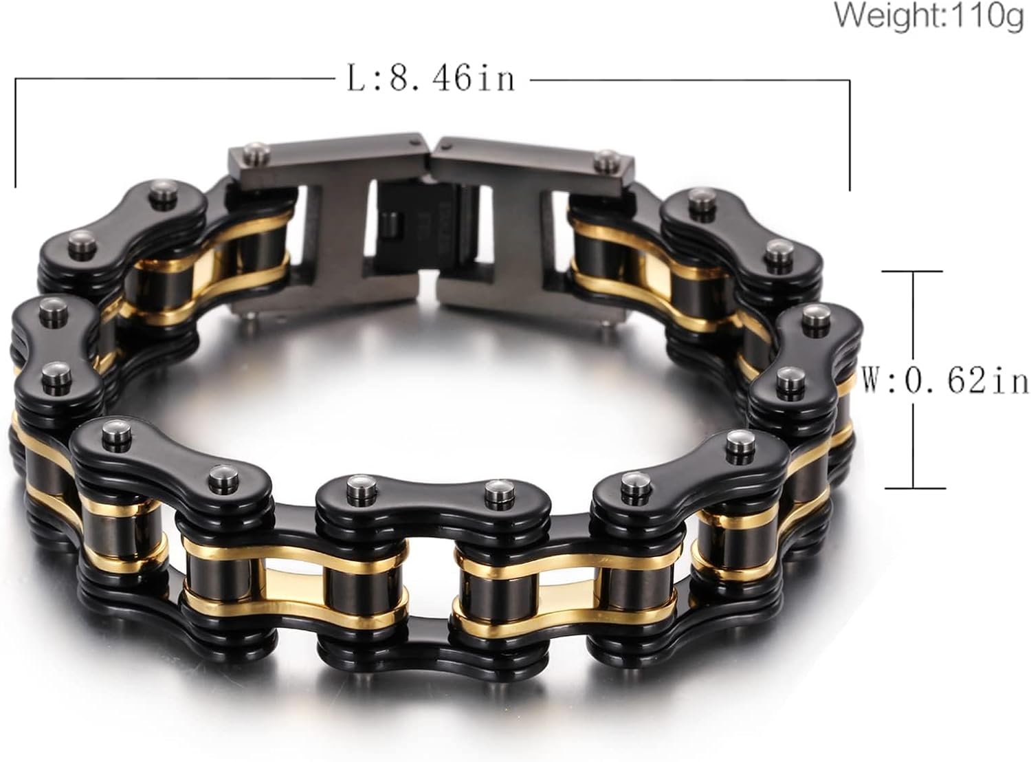 XKCL Mens Bracelet, Motorcycle Bicycle Stainless Steel Chain Bracelet - Personalized Chain Bracelet for Men